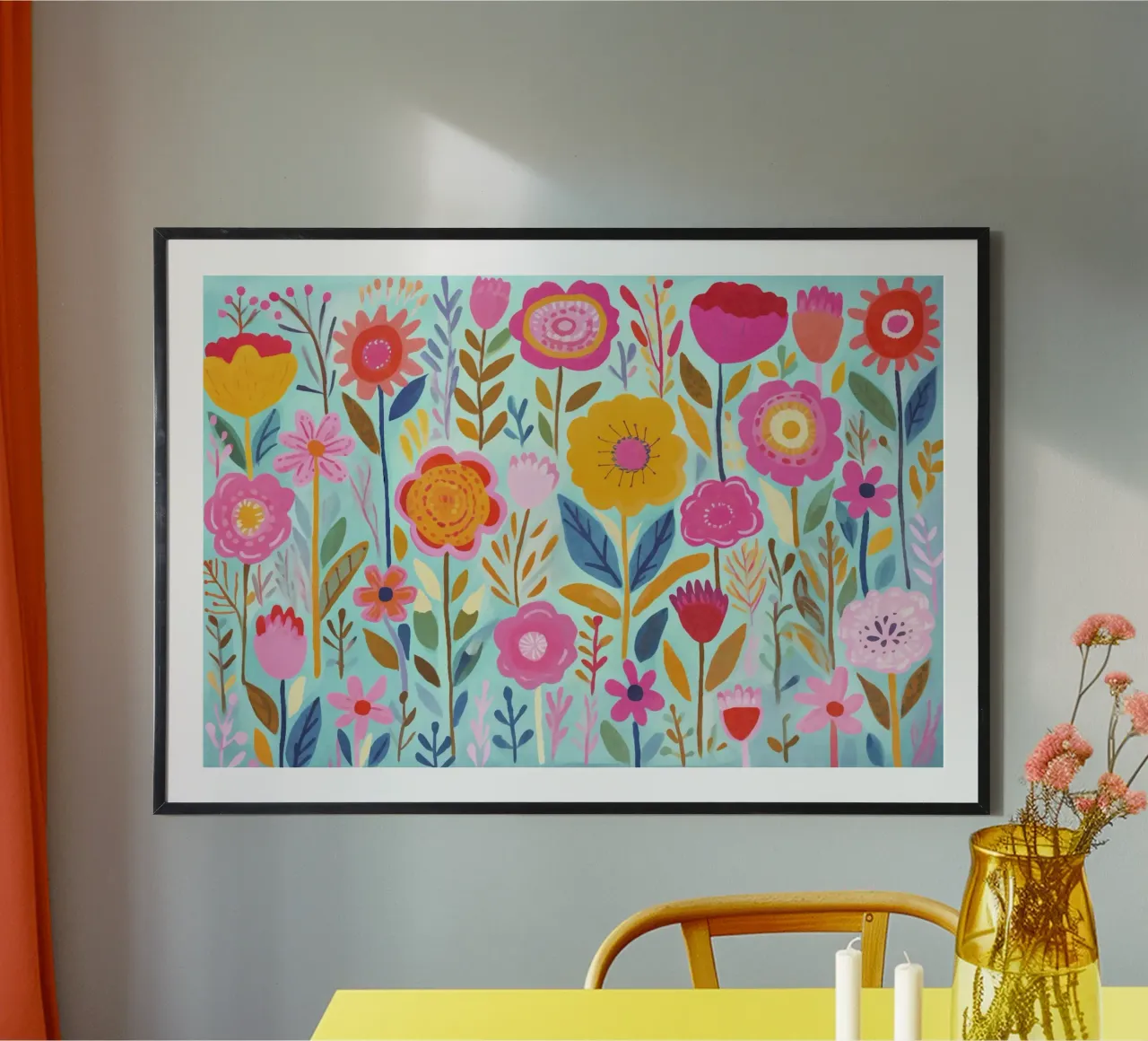 Zomerse weide poster met houten frame van Andrea Haase Modern Home