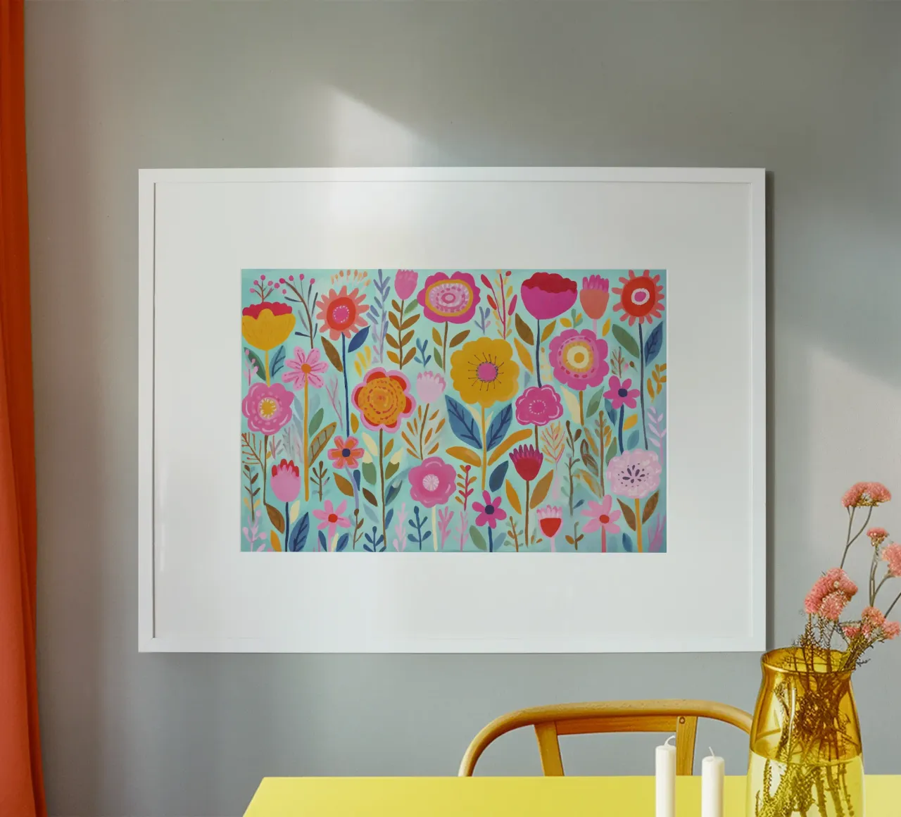 Zomerse weide poster met houten frame van Andrea Haase Modern Home