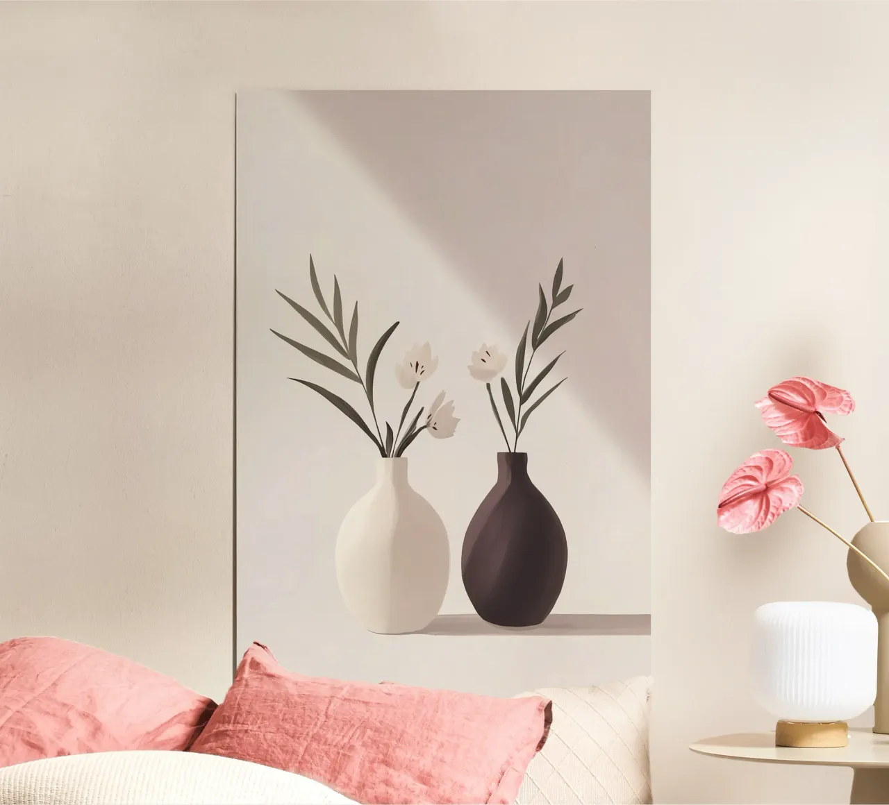 Douce magie des fleurs boho poster avec cadre en plastique de Carinaprint