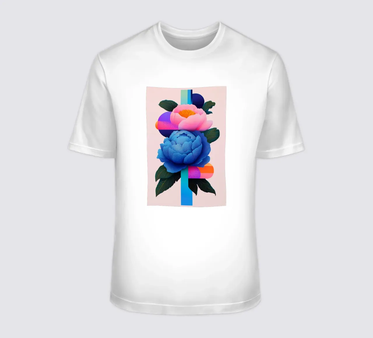 Peonie geometriche pop t-shirt da Carinaprint