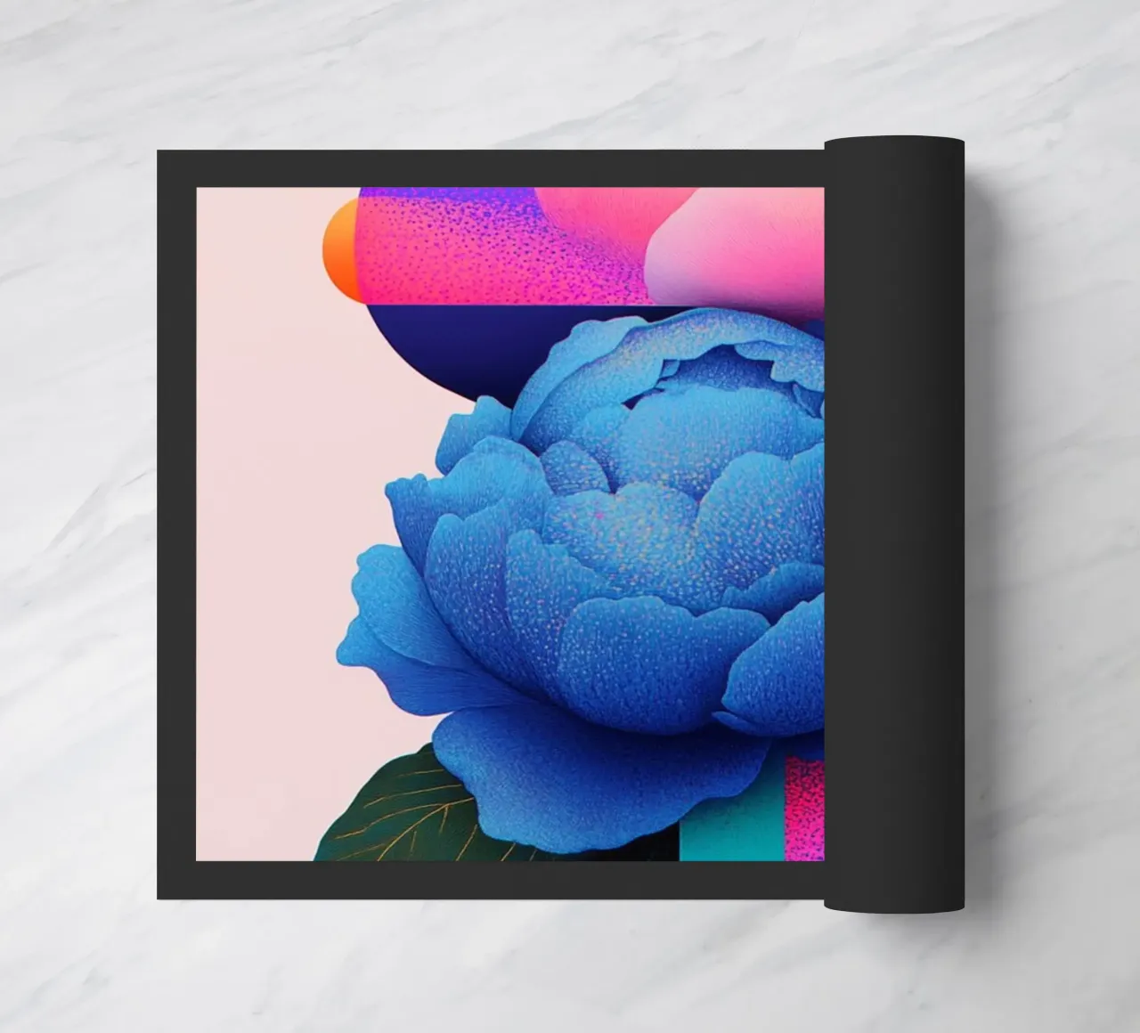 Peonie geometriche pop zerbino da Carinaprint
