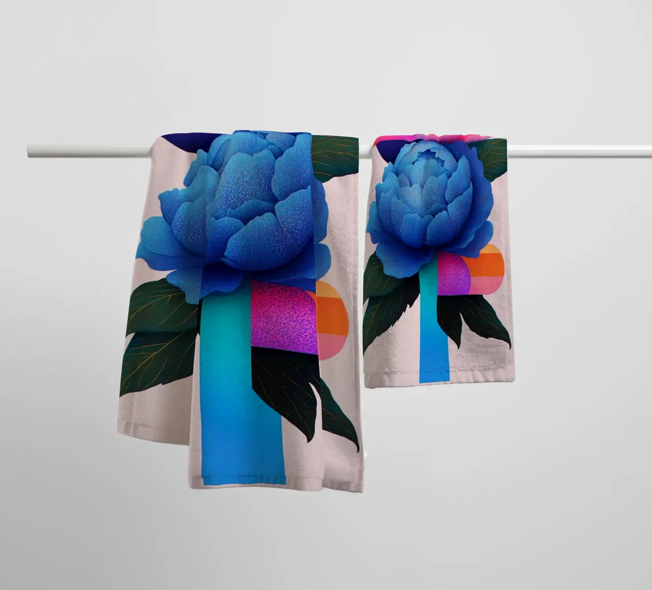 Peonie geometriche pop asciugamano da bagno da Carinaprint