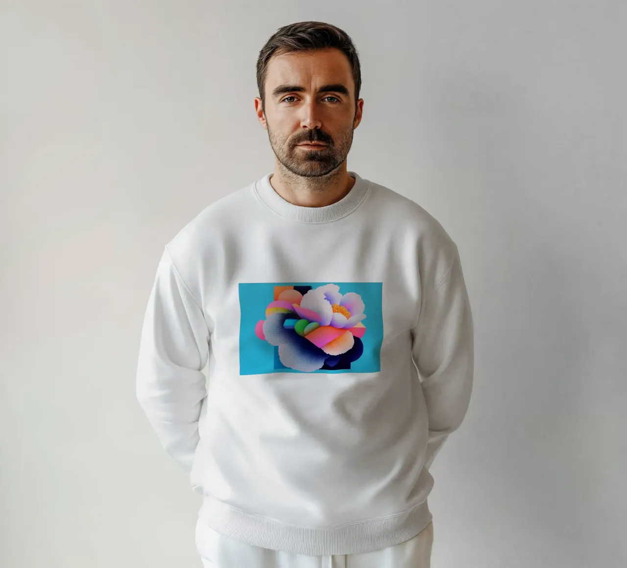 Peonie simmetriche pop felpa da Carinaprint