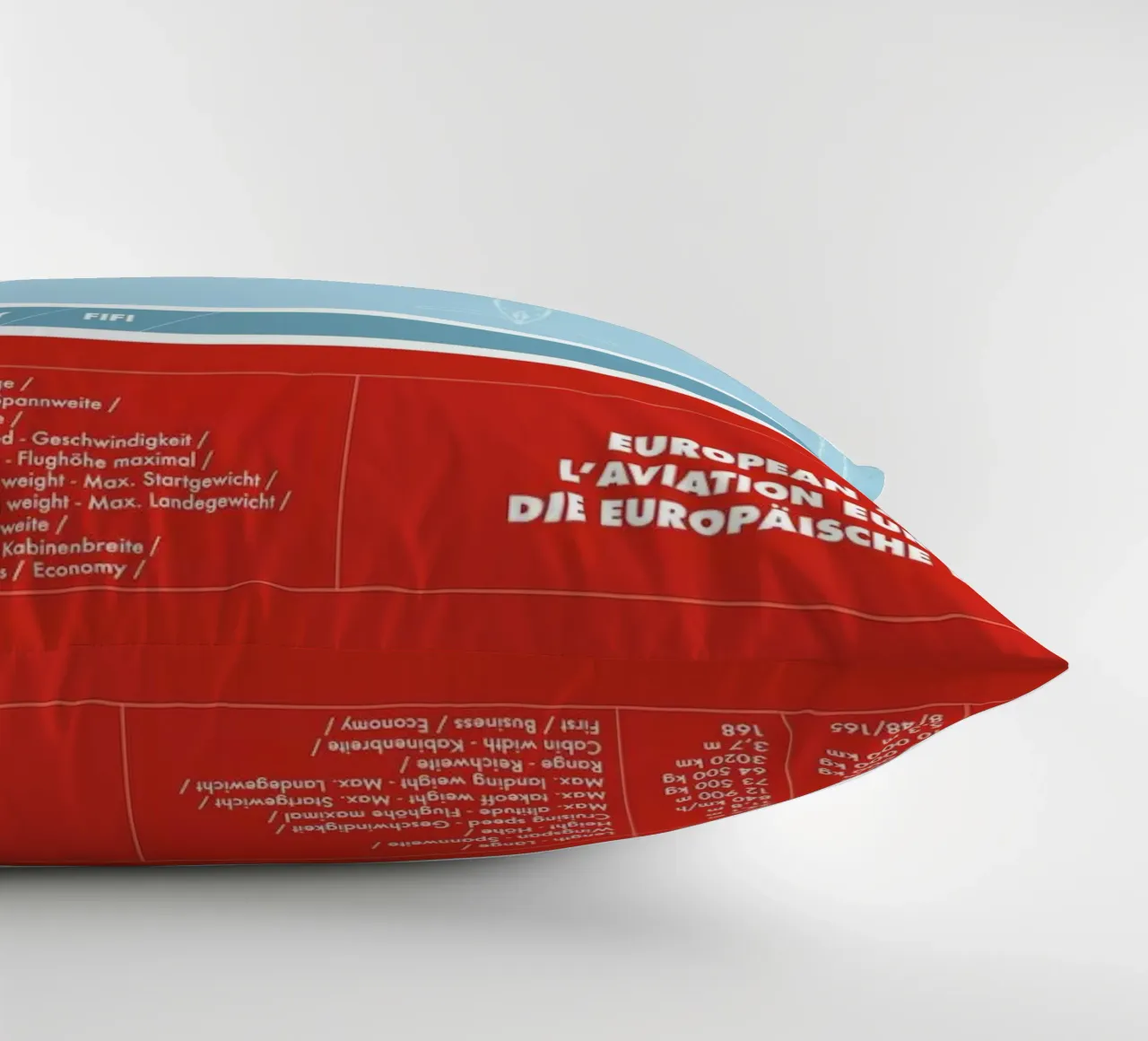 European Aviation decorative cushion by Marc Schulthess