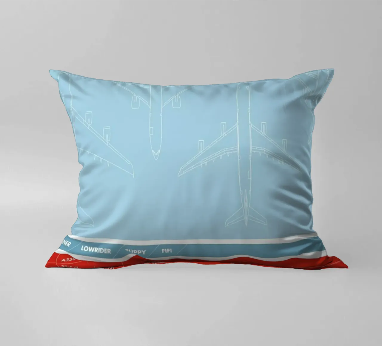 European Aviation decorative cushion by Marc Schulthess