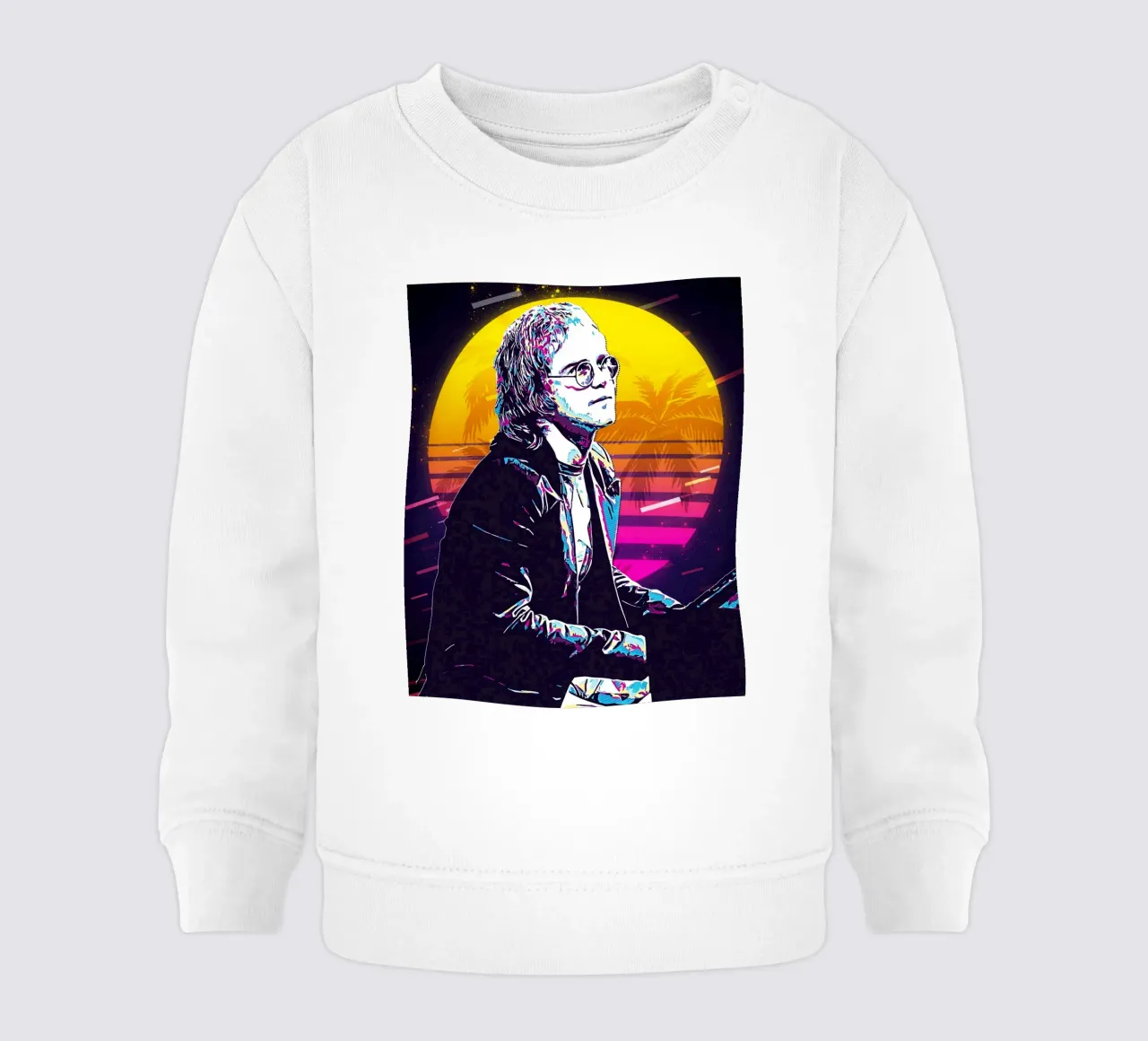 Arte retrò di Elton John felpa neonato da neonartroom