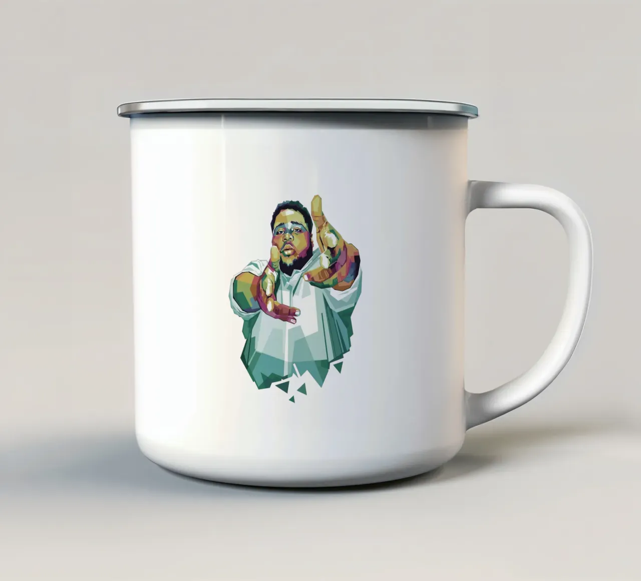 Rod Wave WPAP fanart tazza in smalto da Alkahfsmart
