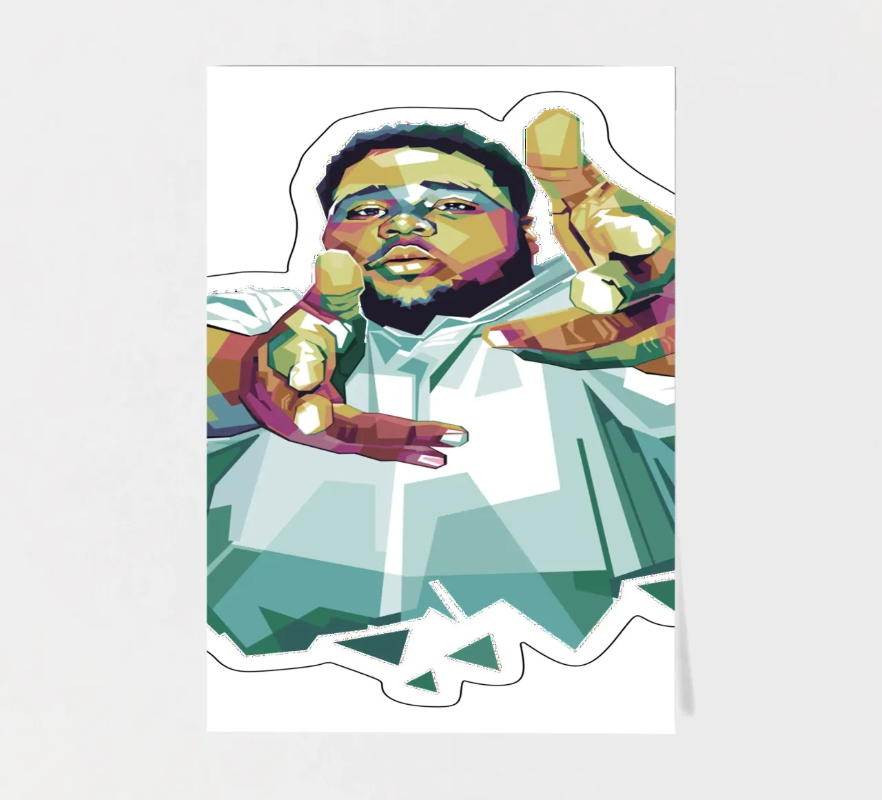 Rod Wave WPAP fanart planche autocollant de Alkahfsmart