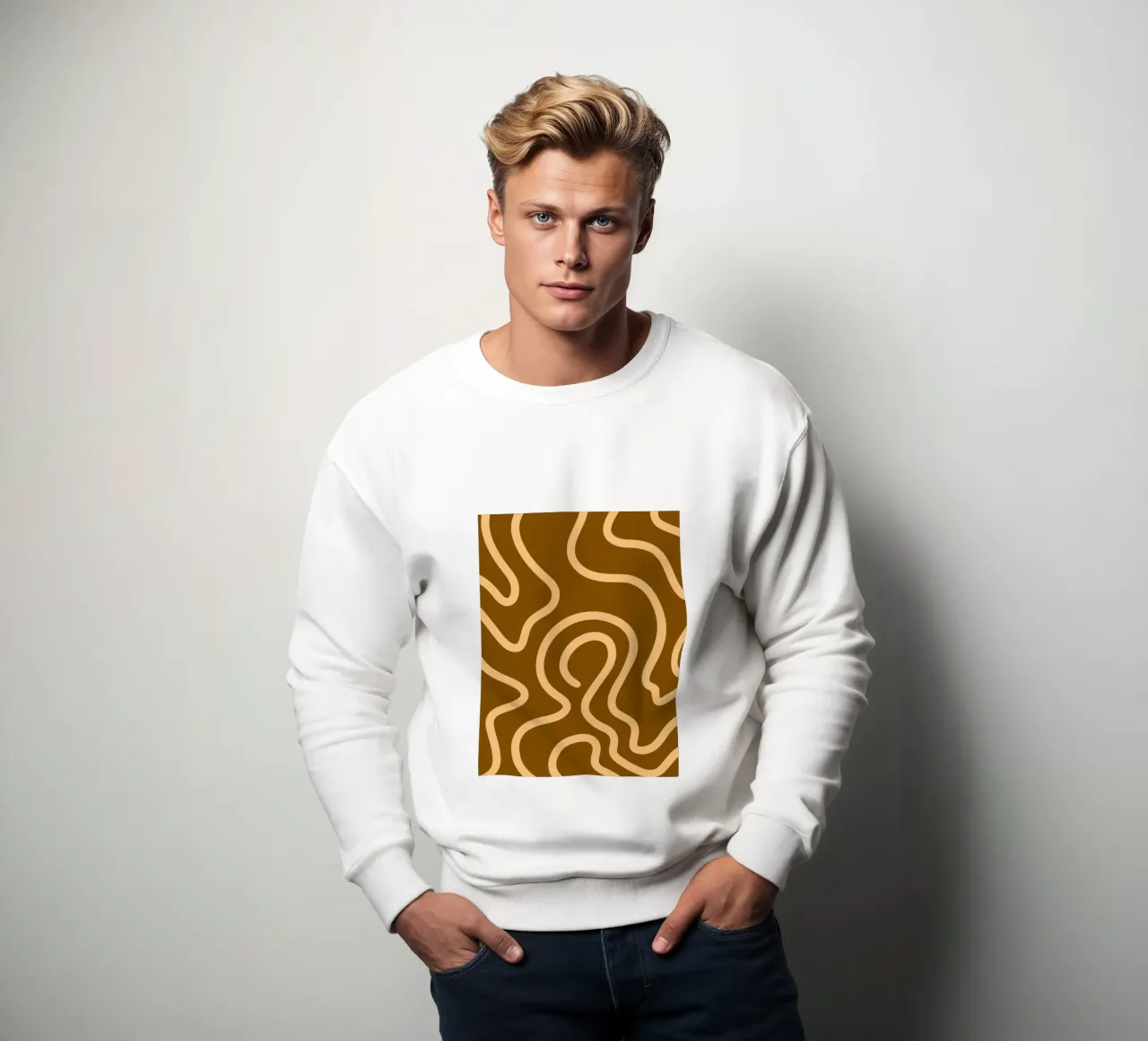 Linea gialla Sfondo marrone felpa da MODERN NUANCE