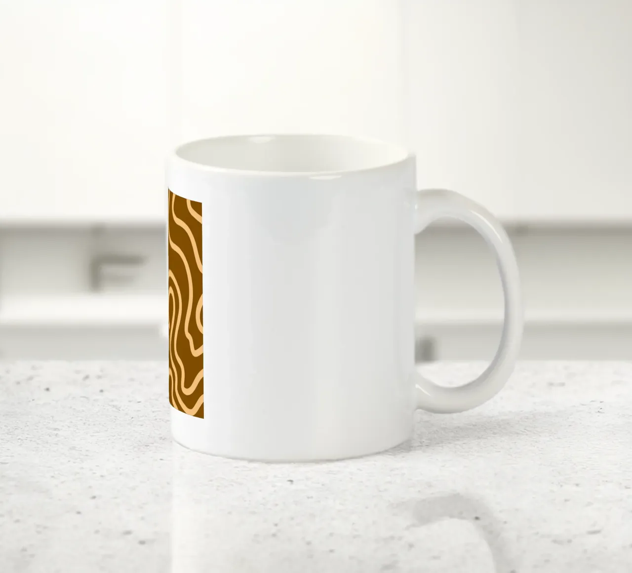 Linea gialla Sfondo marrone tazza in ceramica da MODERN NUANCE