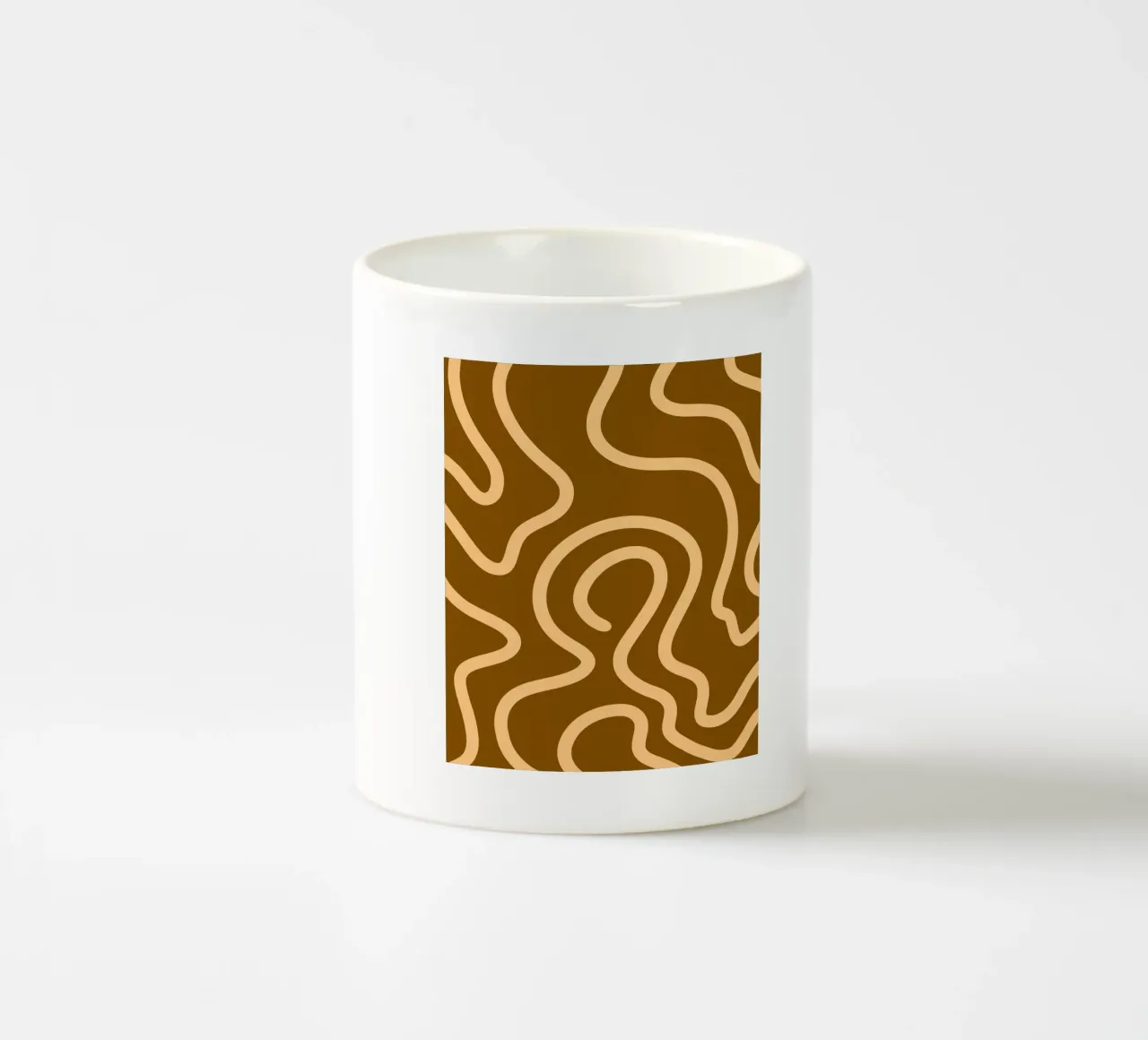Linea gialla Sfondo marrone tazza in ceramica da MODERN NUANCE