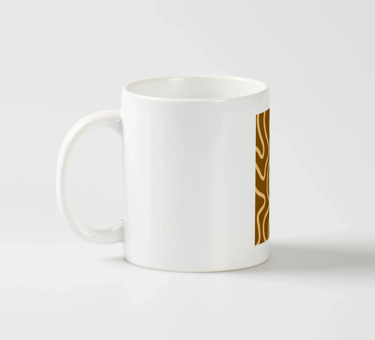 Linea gialla Sfondo marrone tazza in ceramica da MODERN NUANCE