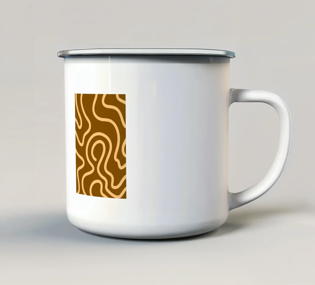 Linea gialla Sfondo marrone tazza in smalto da MODERN NUANCE