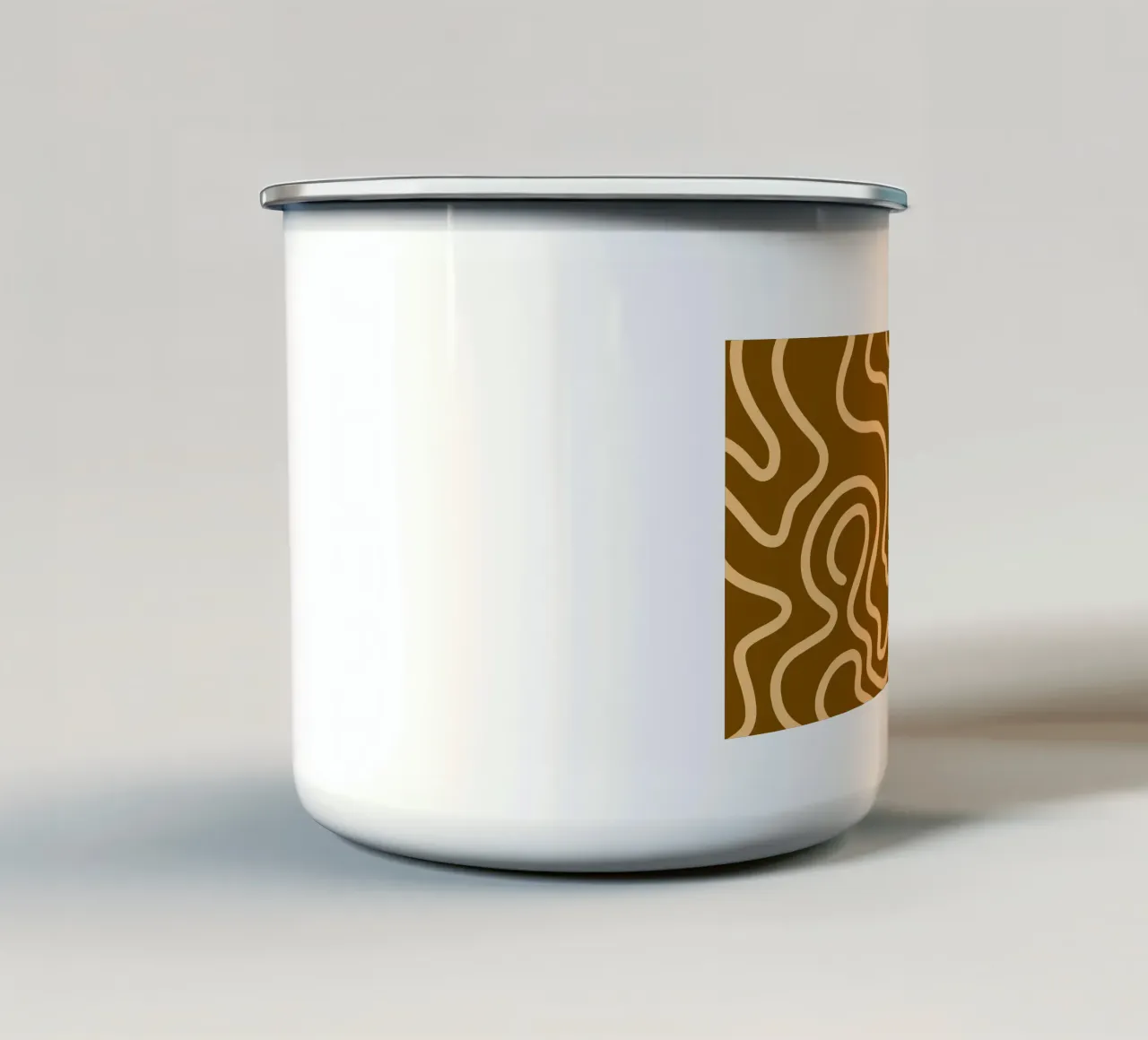 Linea gialla Sfondo marrone tazza in smalto da MODERN NUANCE