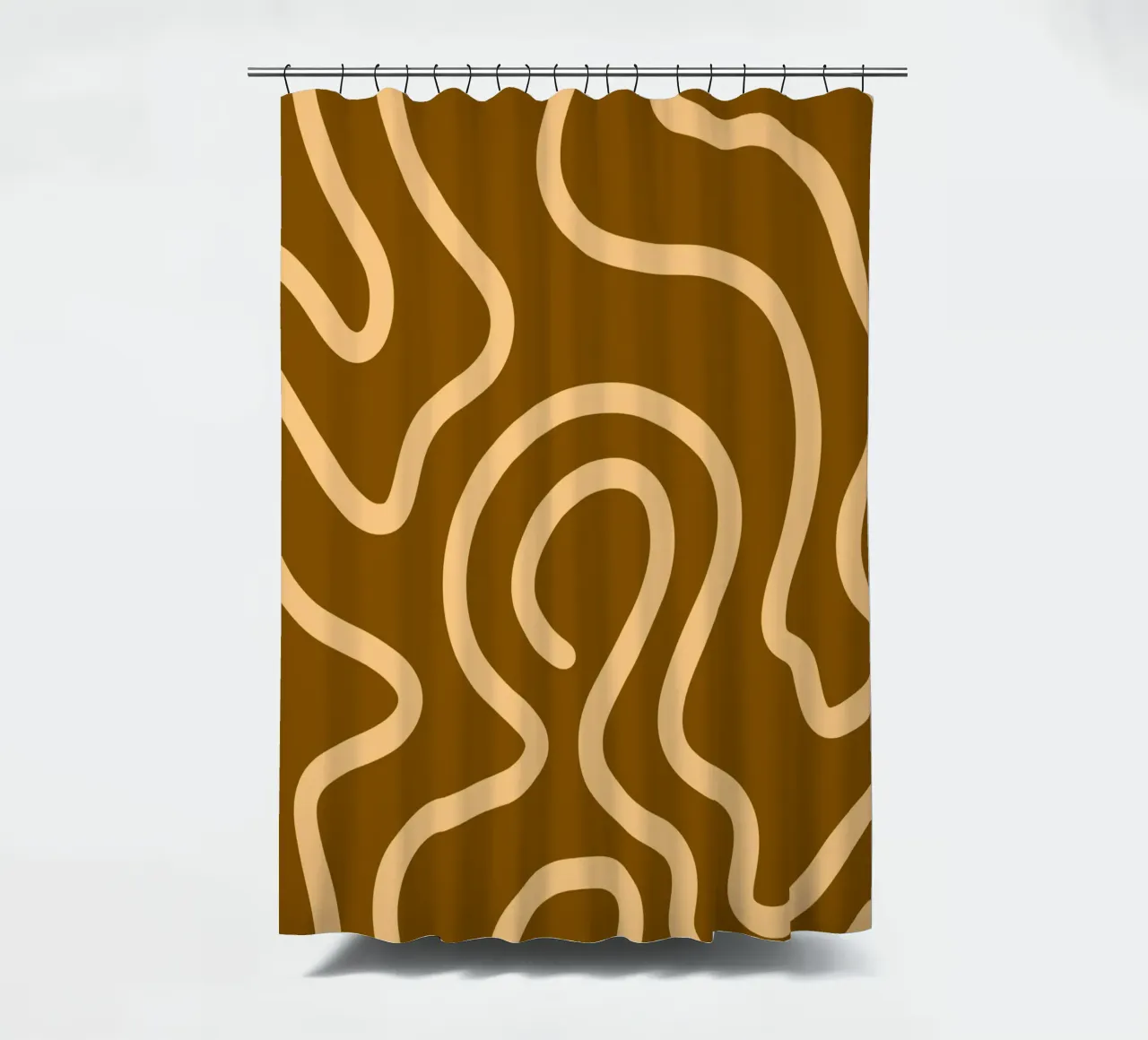 Yellow Line Brown Background shower curtain by MODERN NUANCE