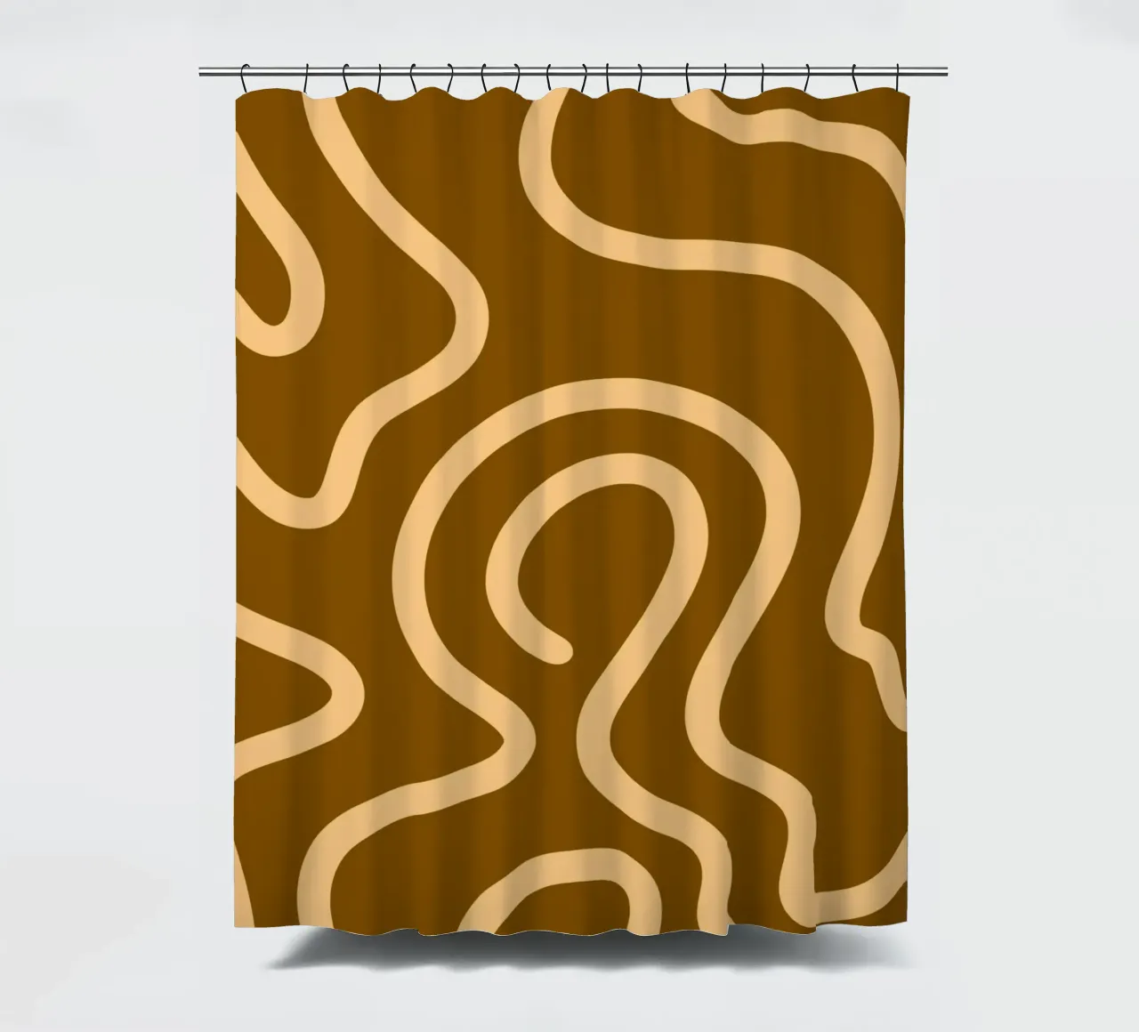 Yellow Line Brown Background shower curtain by MODERN NUANCE