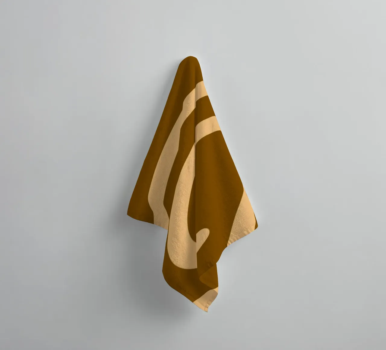 Yellow Line Brown Background towel by MODERN NUANCE