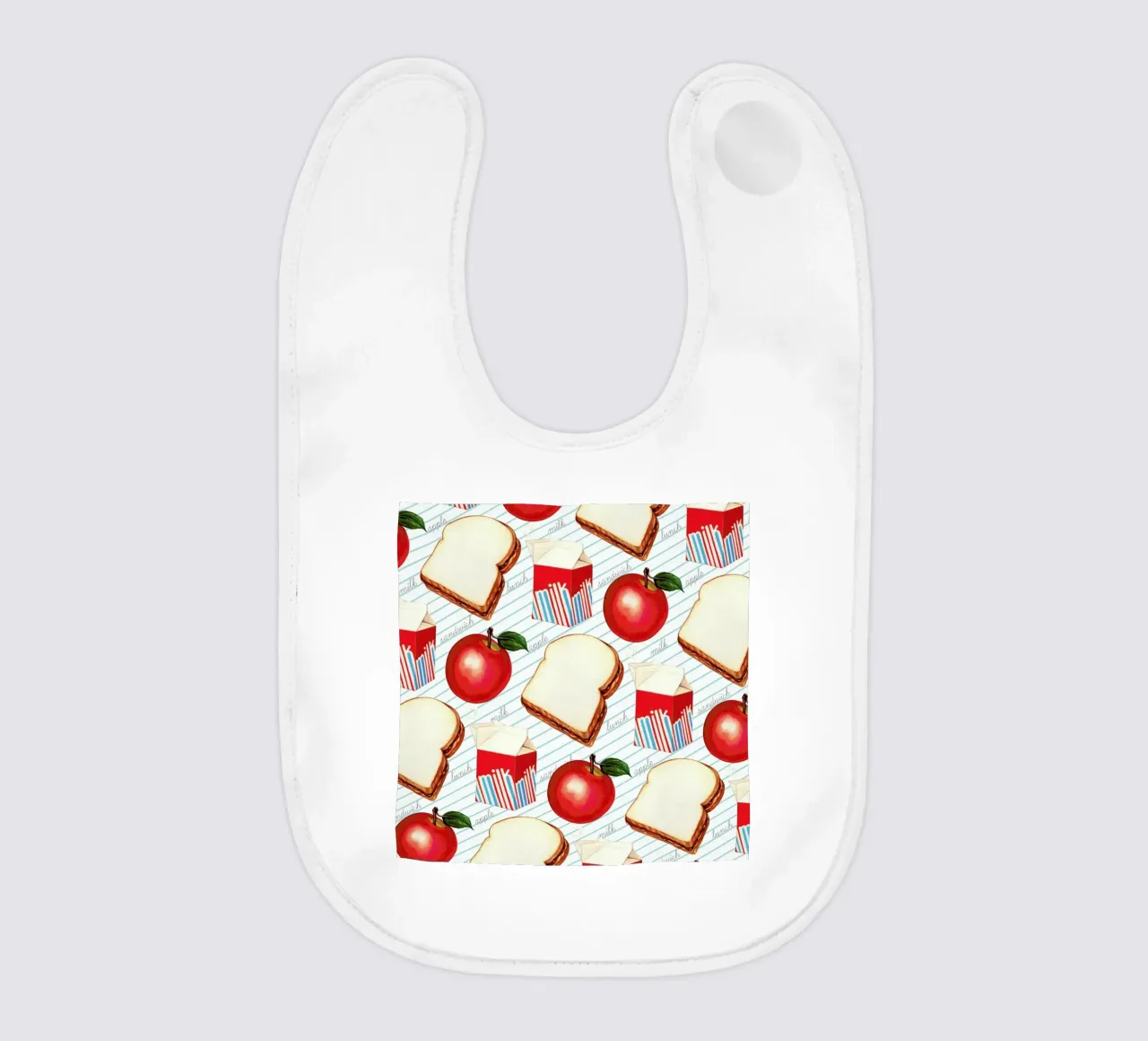 Lunch Patterns Lunch Ruled baby bib by Kelly Gilleran