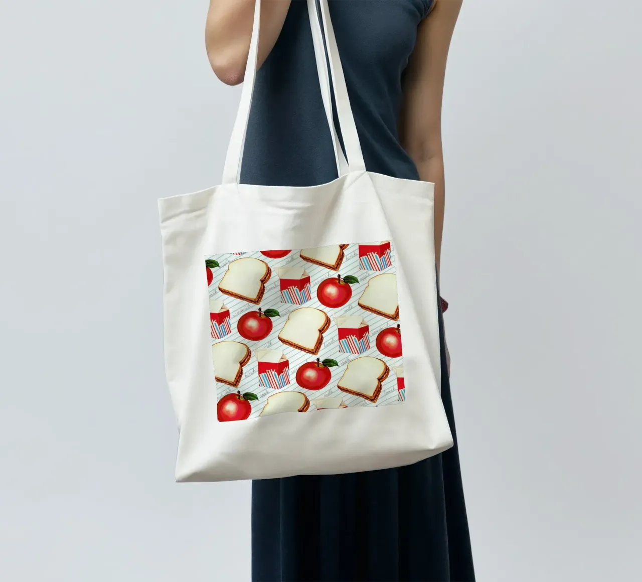 Lunch Patterns Lunch Ruled borsa in juta da Kelly Gilleran