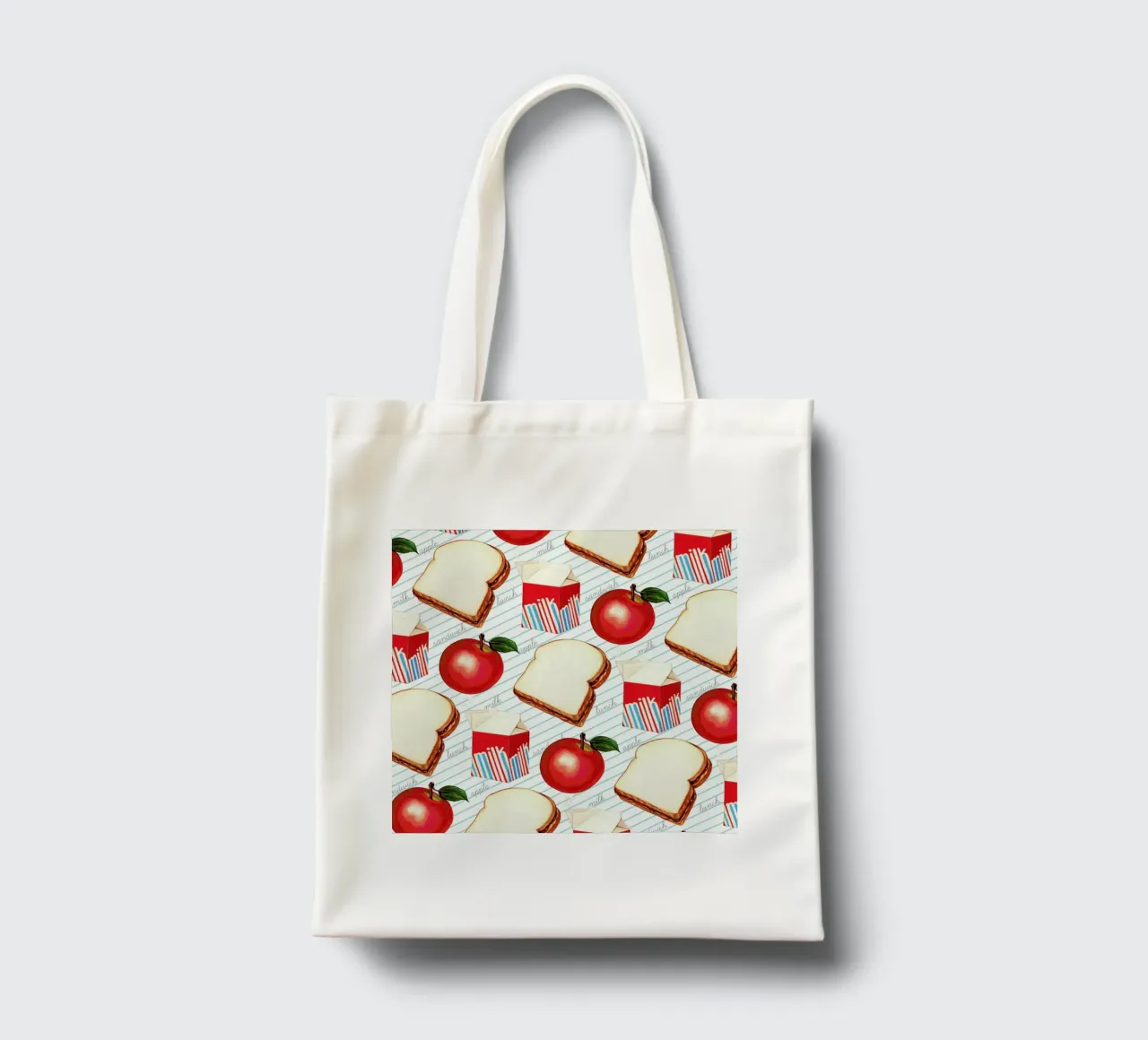 Lunch Patterns Lunch Ruled borsa in juta da Kelly Gilleran