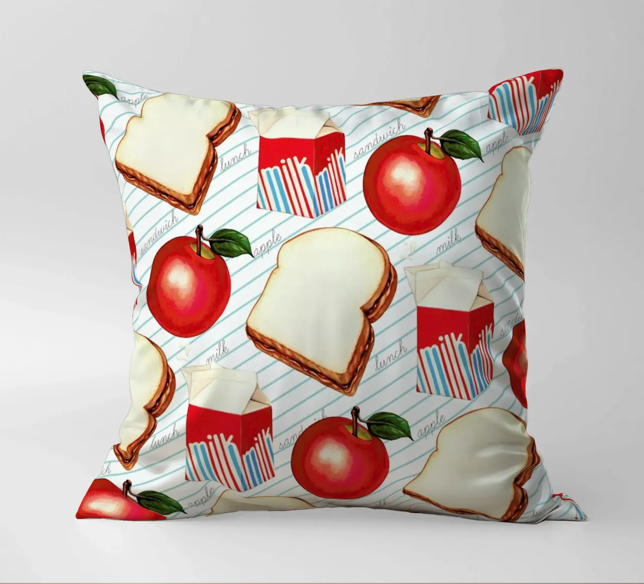 Lunch Patterns Lunch Ruled Kissen von Kelly Gilleran
