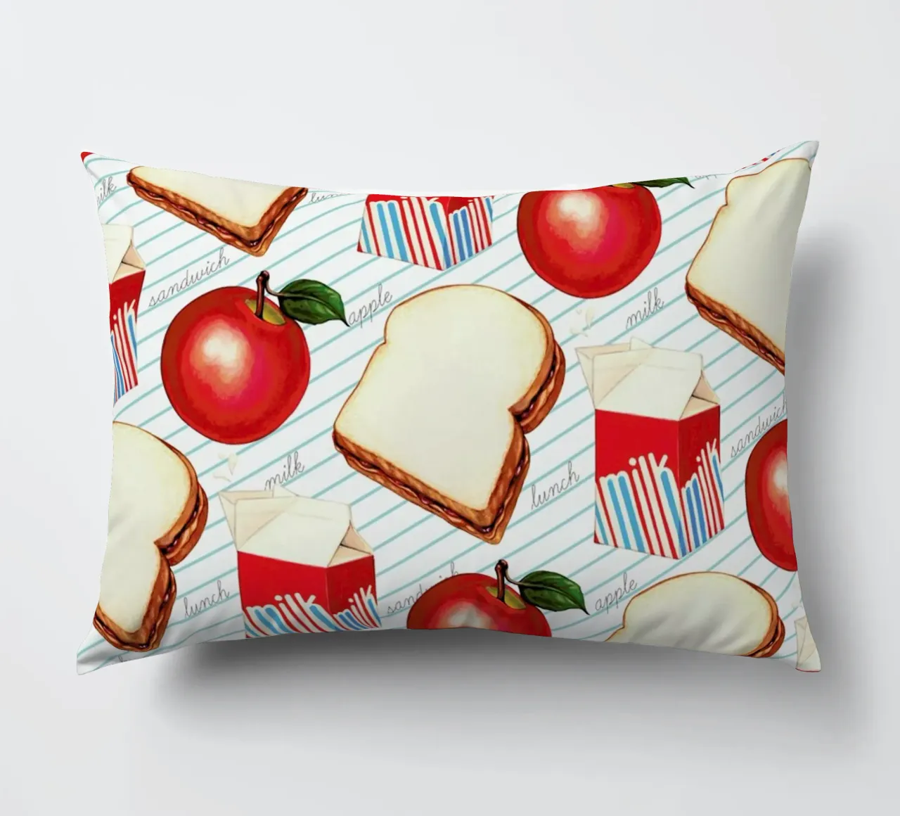 Lunch Patterns Lunch Ruled Kissen von Kelly Gilleran