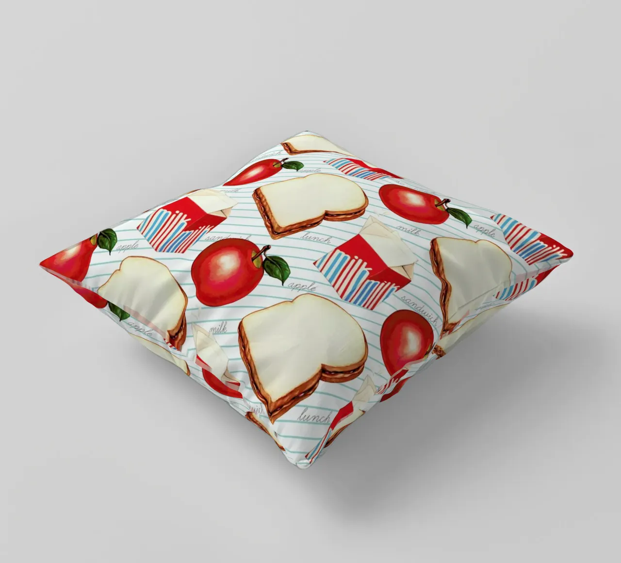 Lunch Patterns Lunch Ruled Kissen von Kelly Gilleran