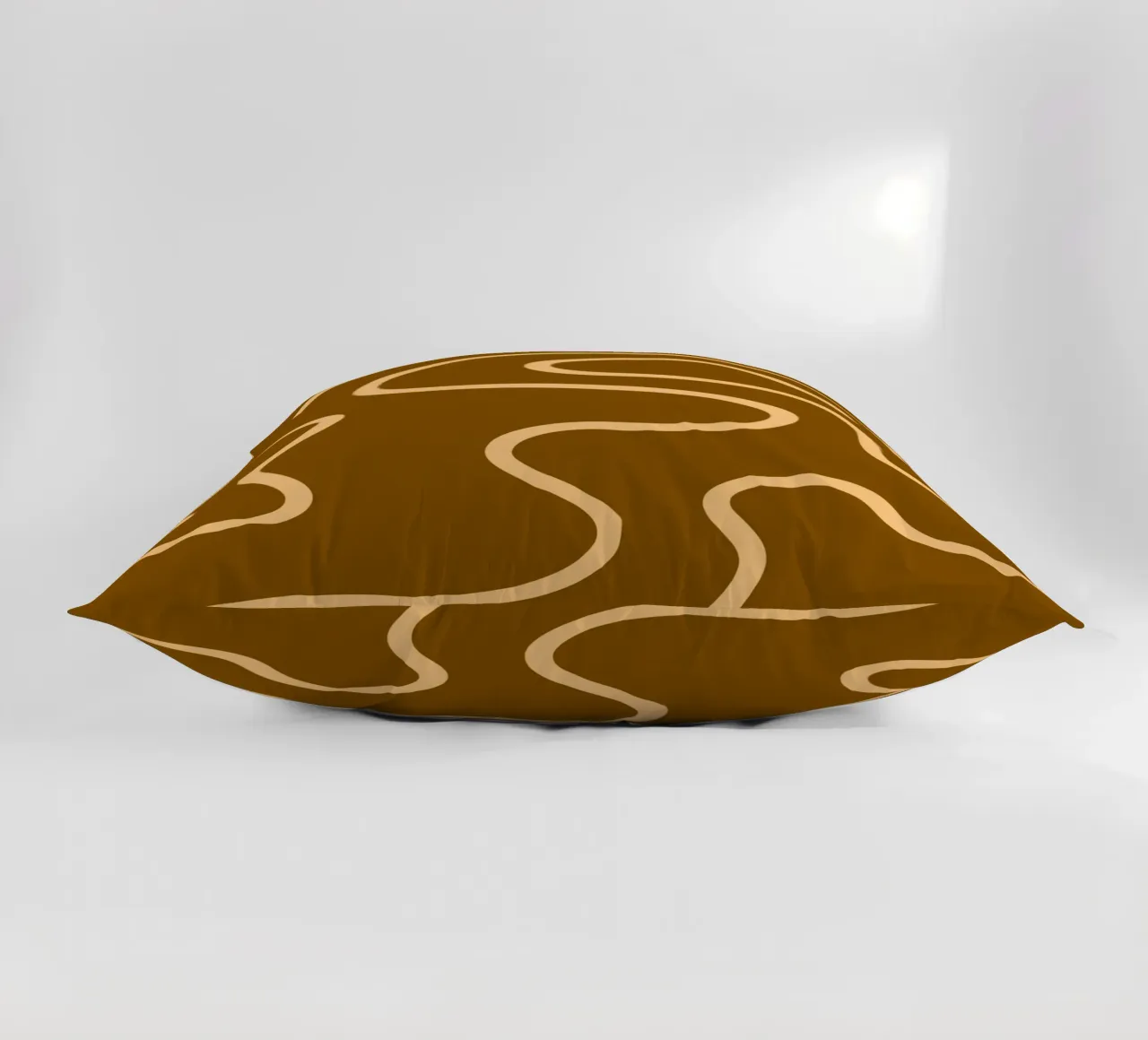 Yellow Line Brown Background decorative cushion by MODERN NUANCE