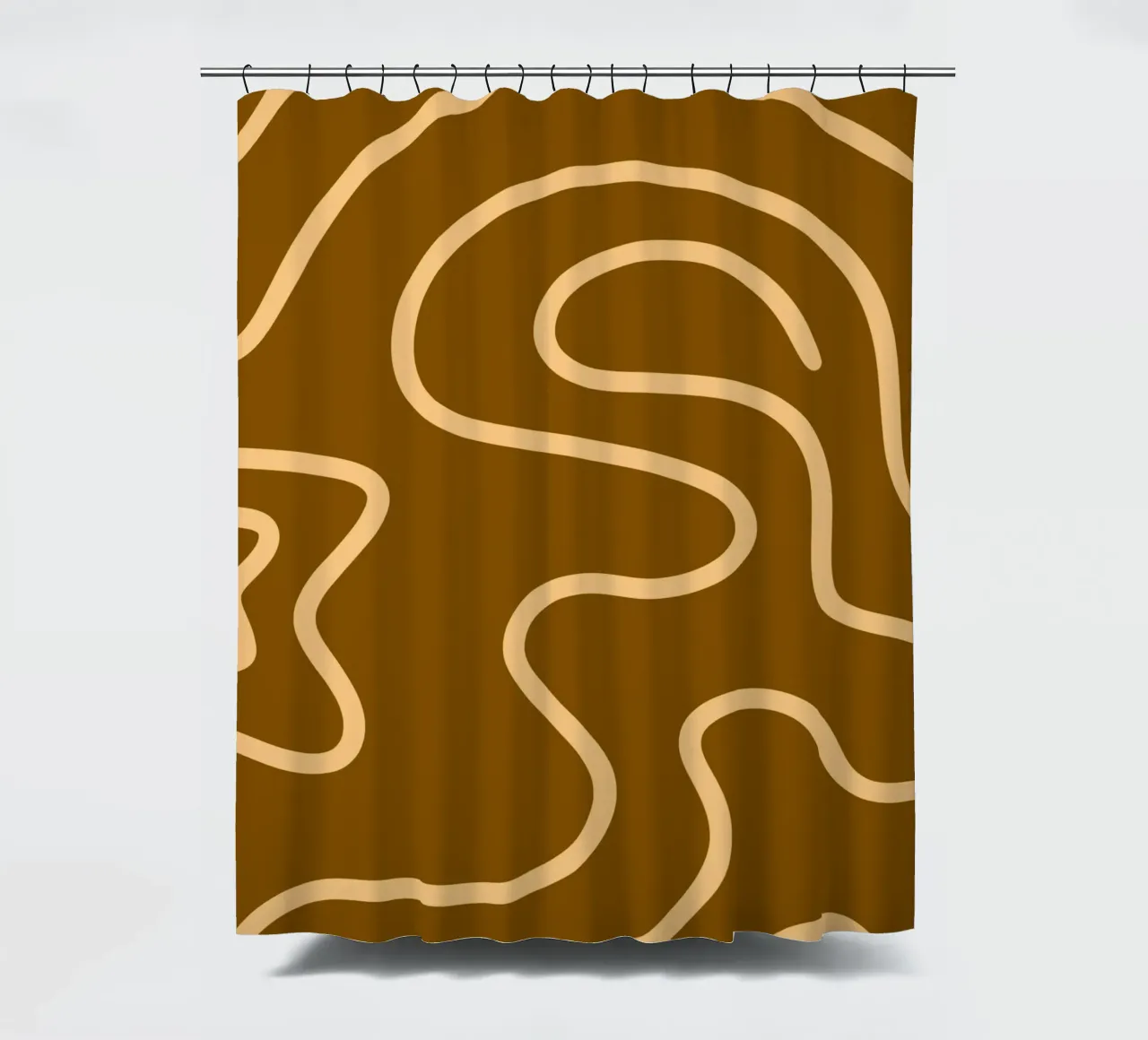 Yellow Line Brown Background shower curtain by MODERN NUANCE