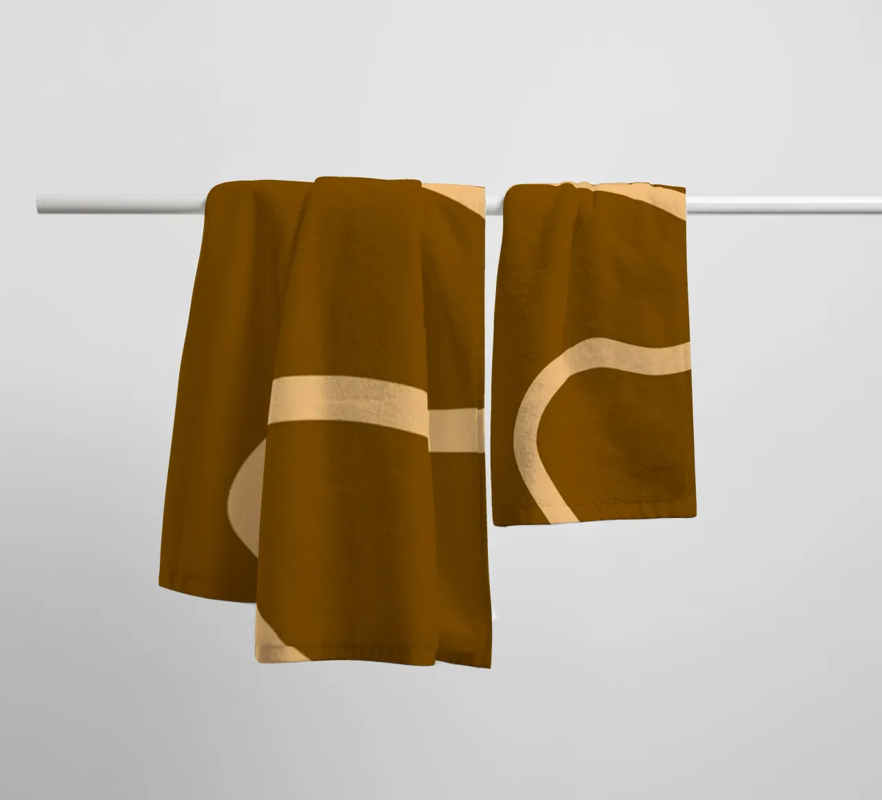 Ligne jaune Fond brun serviette de bain de MODERN NUANCE