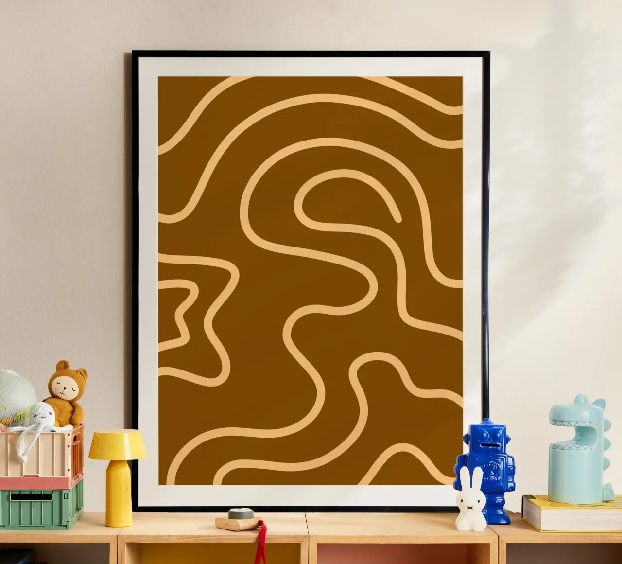 Ligne jaune Fond brun hahnemühle de MODERN NUANCE
