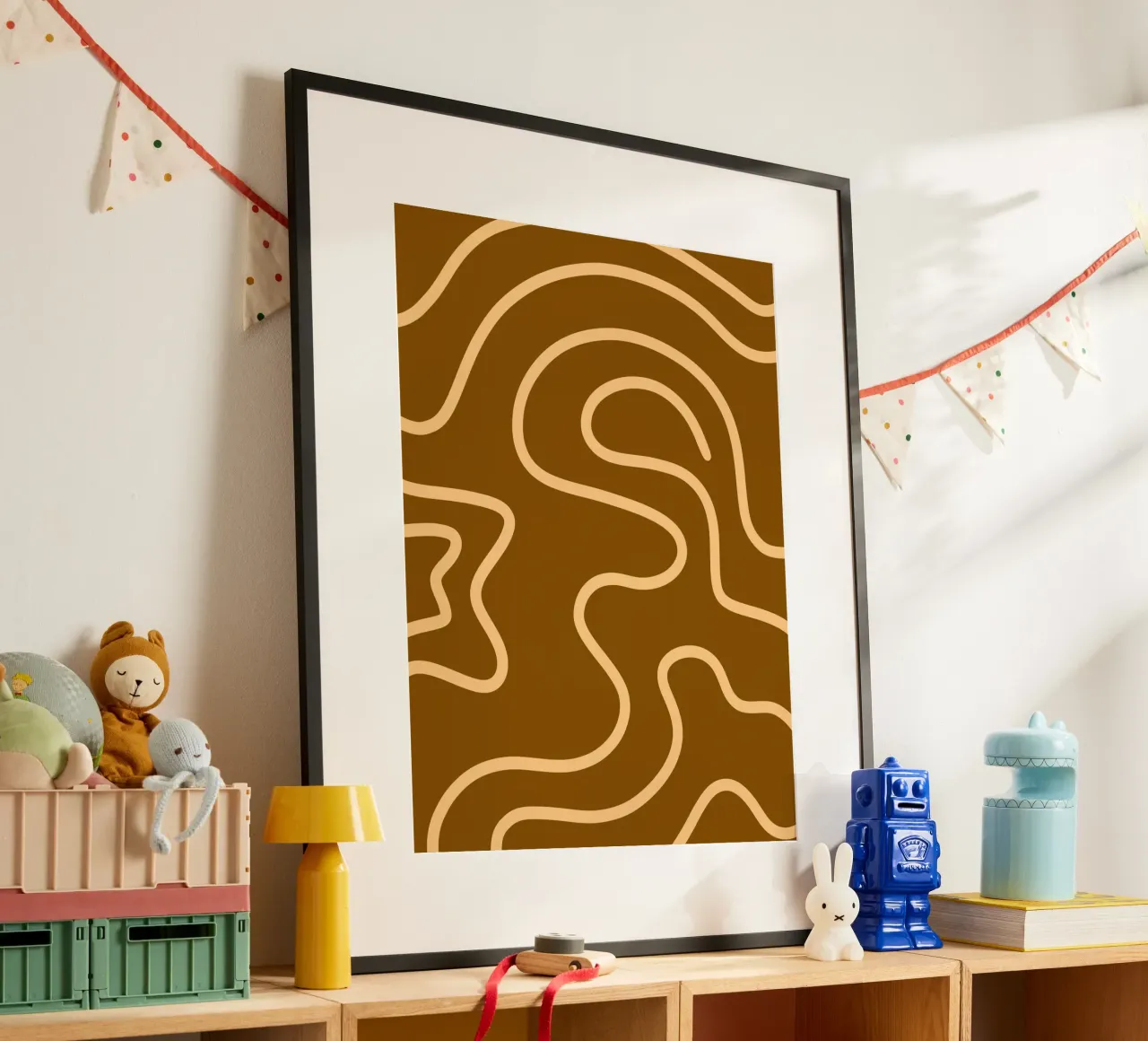 Ligne jaune Fond brun hahnemühle de MODERN NUANCE