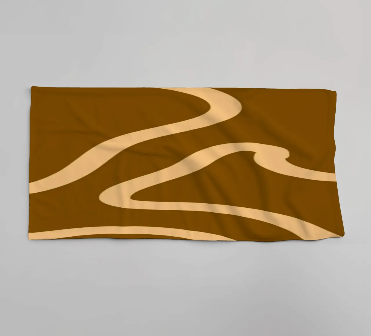 Yellow Line Brown Background towel by MODERN NUANCE