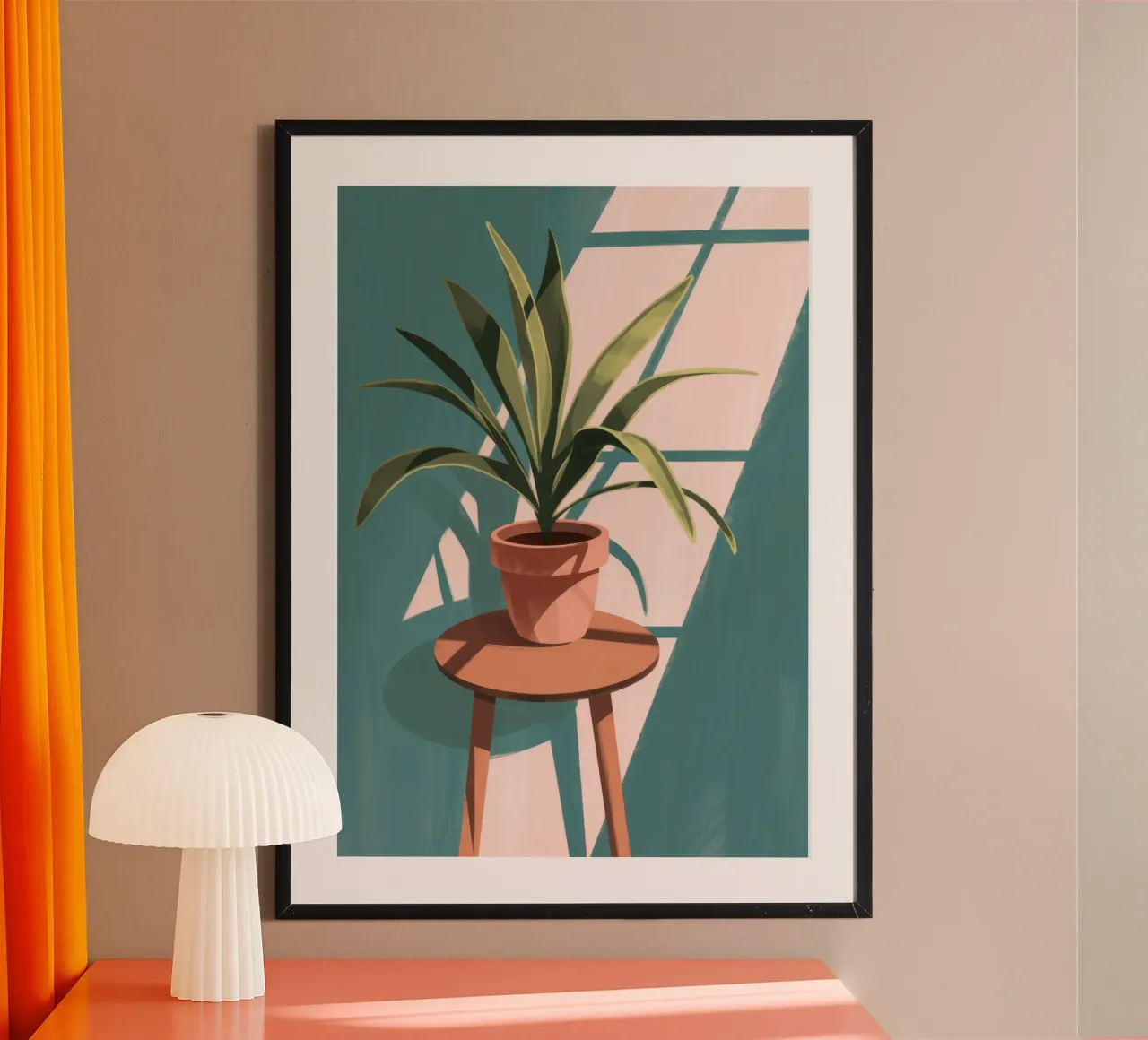 Bellezza botanica serena poster con telaio in plastica da Veiled Canvas
