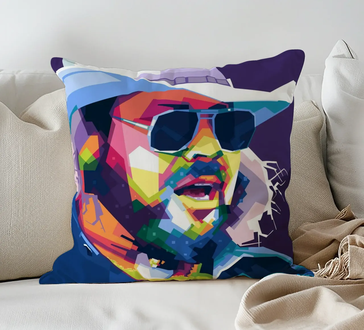 Hank Williams Jr. in WPAP Kissen von Alkahfsmart
