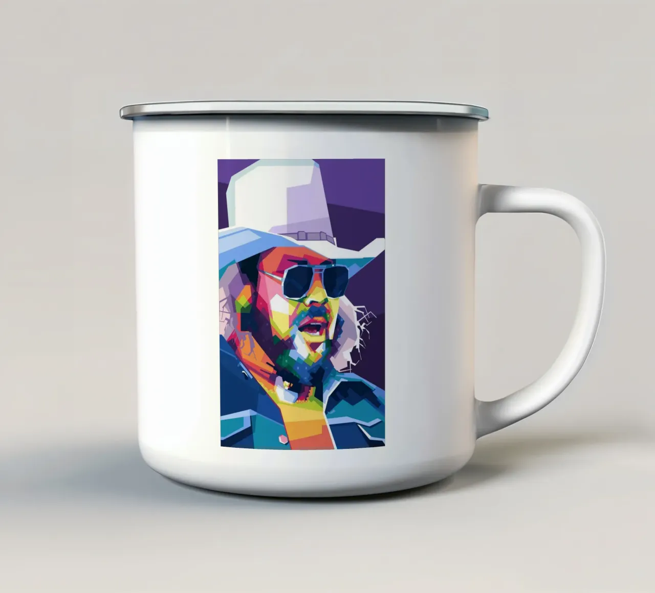 Hank Williams Jr. dans WPAP mug en émail de Alkahfsmart