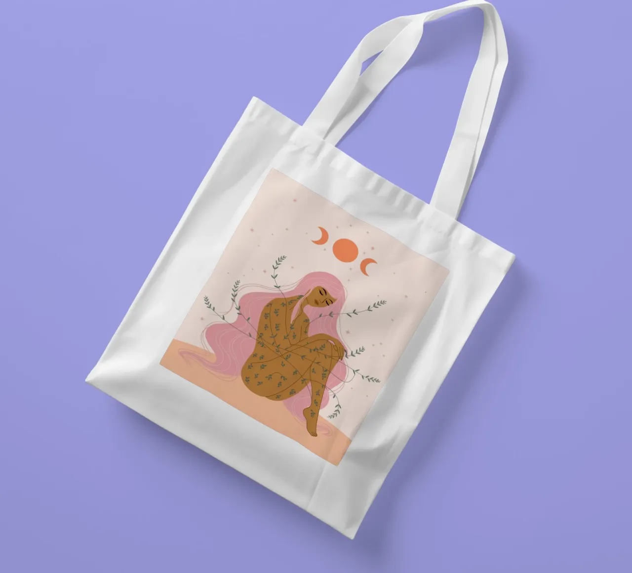 Mystical Moon Goddess tote bag by Veiled Canvas