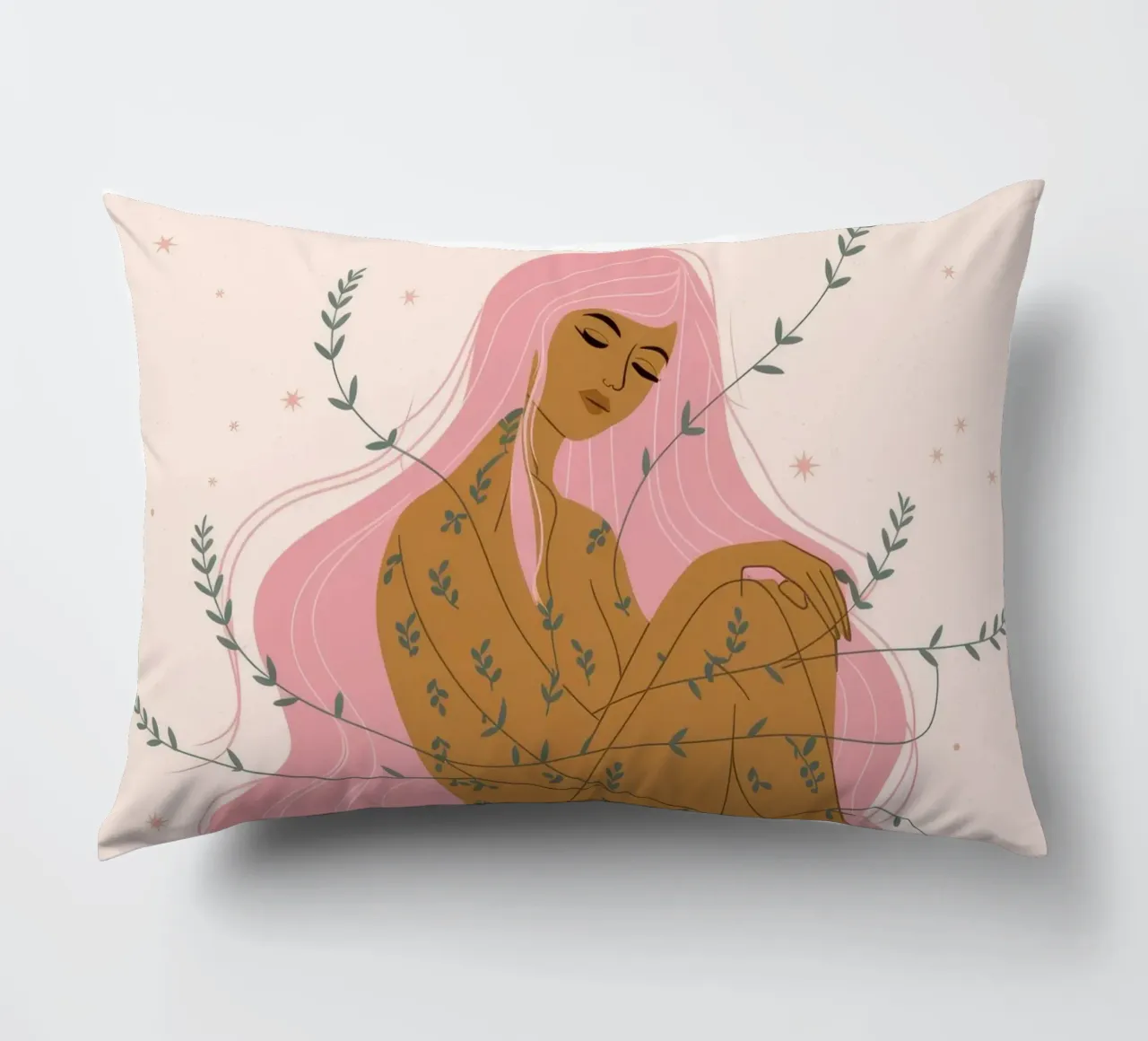 Mystical Moon Goddess decorative cushion by Veiled Canvas