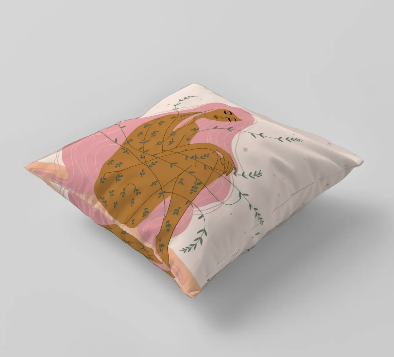 Mystical Moon Goddess decorative cushion by Veiled Canvas