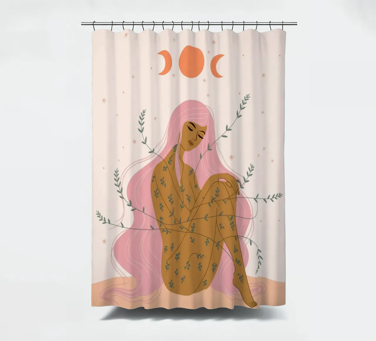 Mystieke Maangodin douchegordijn van Veiled Canvas