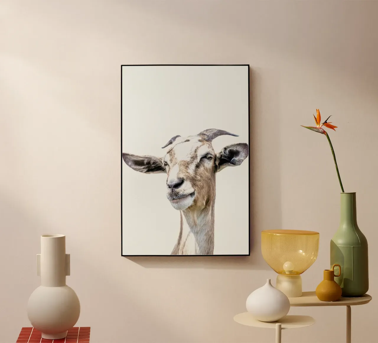 Goat acrylic glass by Victoria Frost