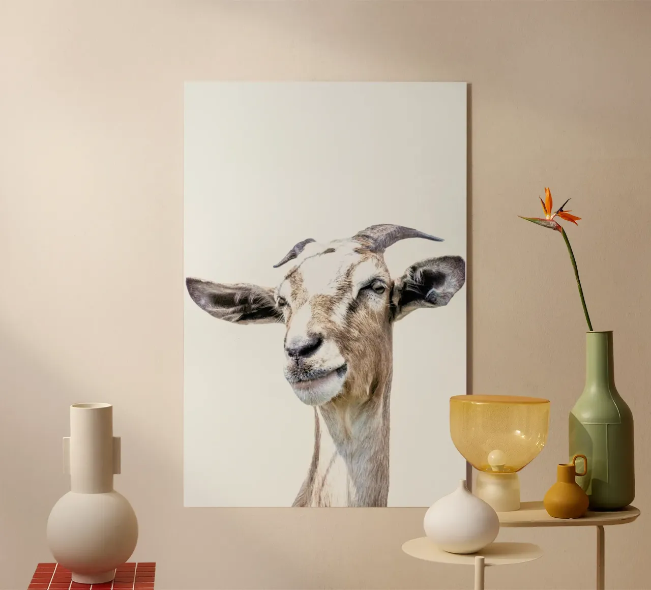 Goat acrylic glass by Victoria Frost