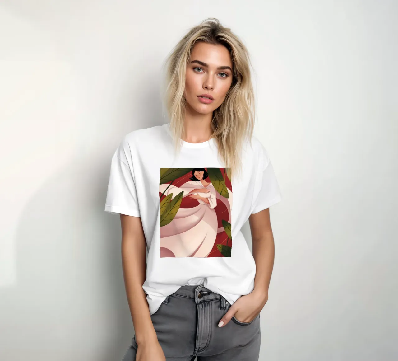 Grazioso abbraccio floreale t-shirt da Veiled Canvas