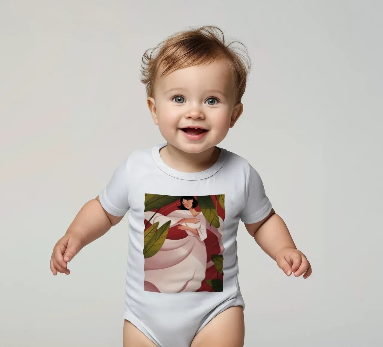 Grazioso abbraccio floreale body neonato maniche corte da Veiled Canvas