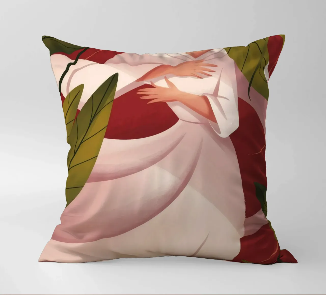 Grazioso abbraccio floreale cuscino da Veiled Canvas