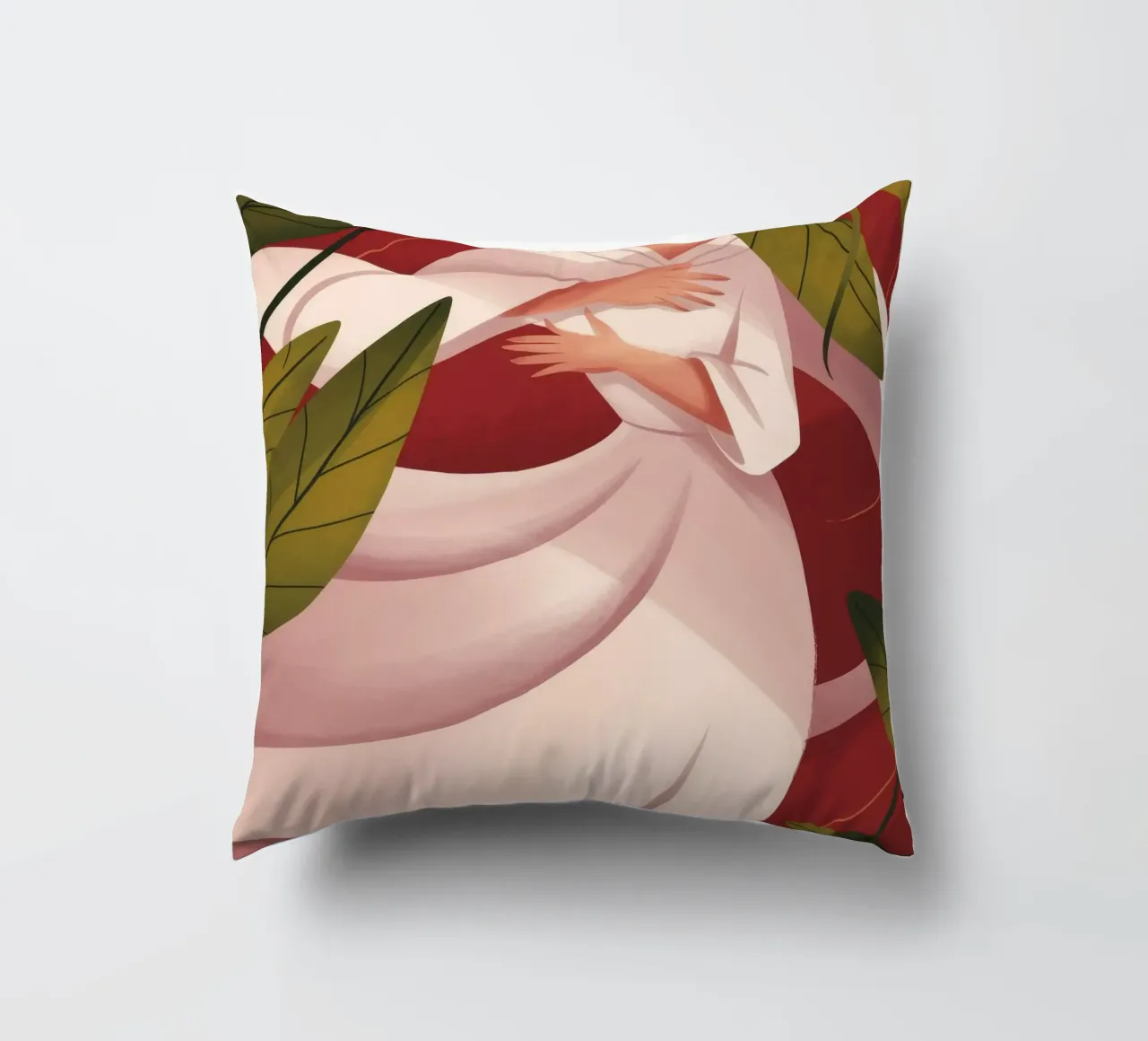 Grazioso abbraccio floreale cuscino da Veiled Canvas