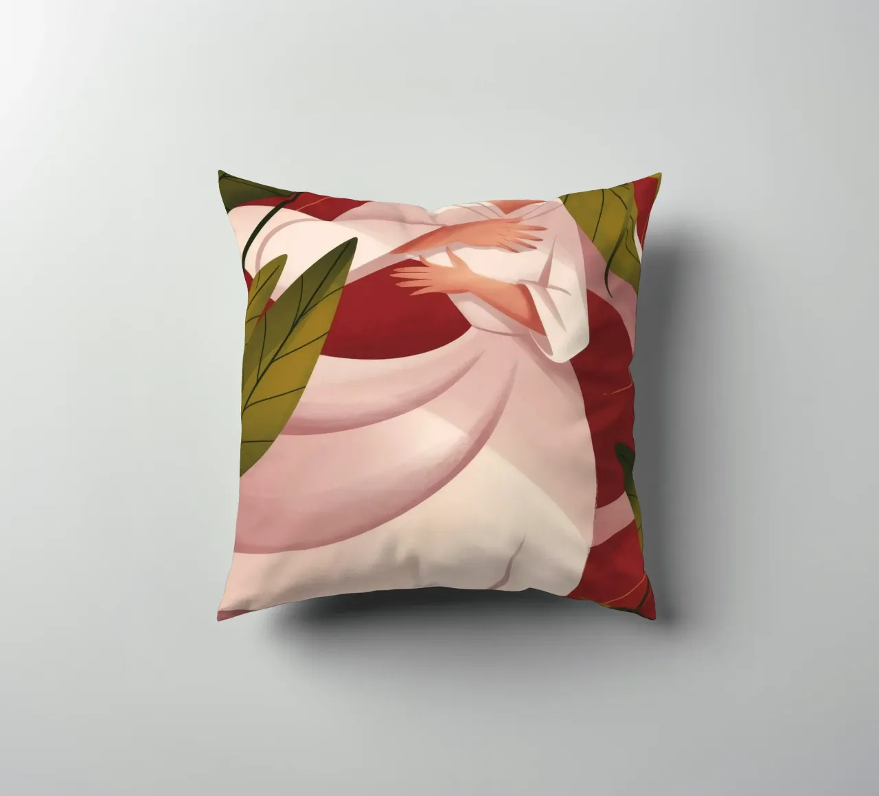 Grazioso abbraccio floreale cuscino da Veiled Canvas