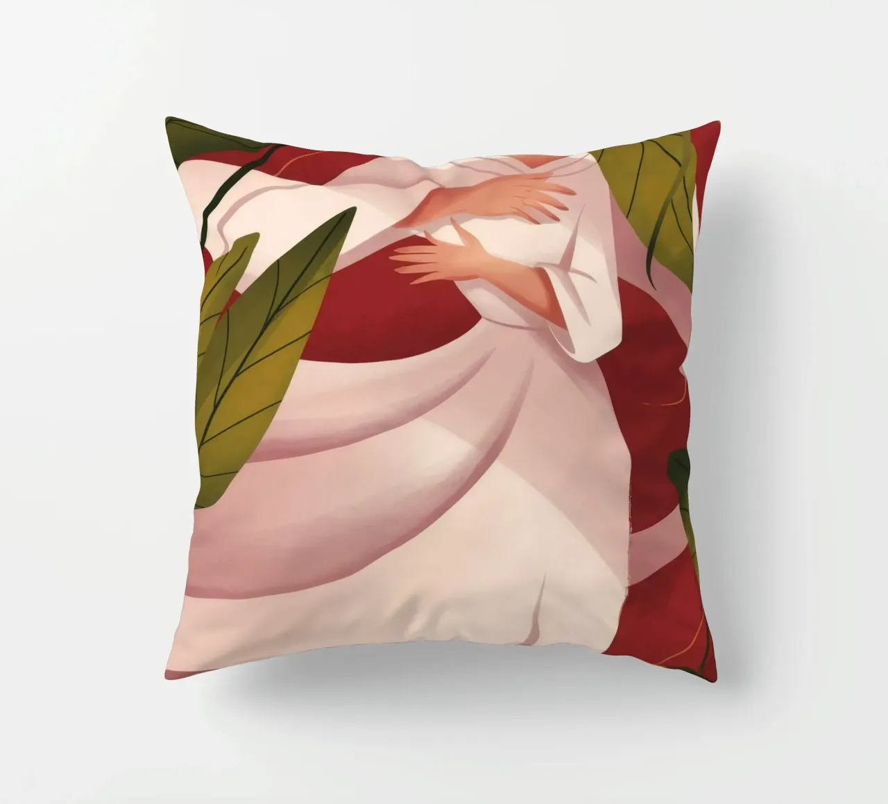 Grazioso abbraccio floreale cuscino da Veiled Canvas