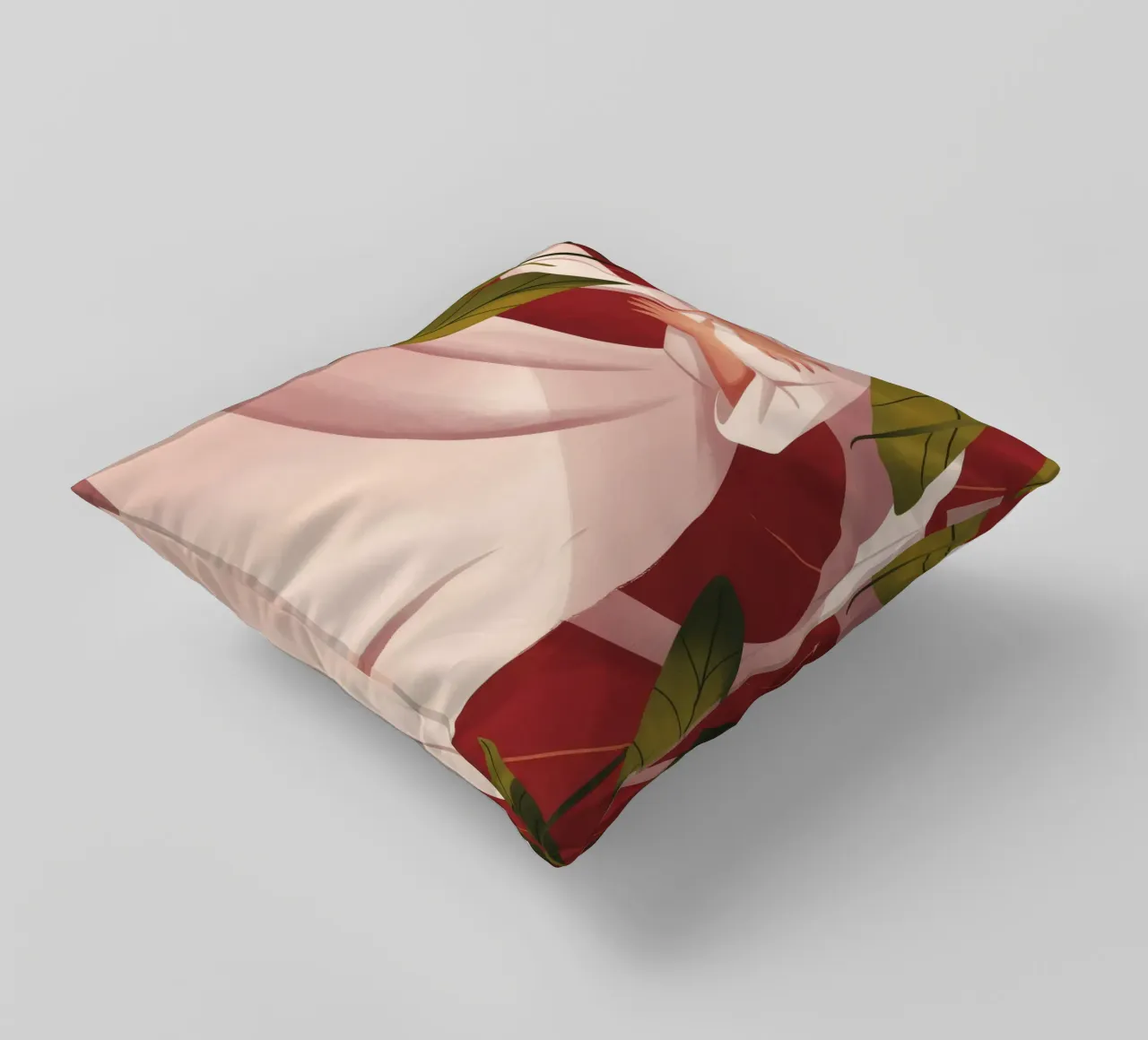 Grazioso abbraccio floreale cuscino da Veiled Canvas