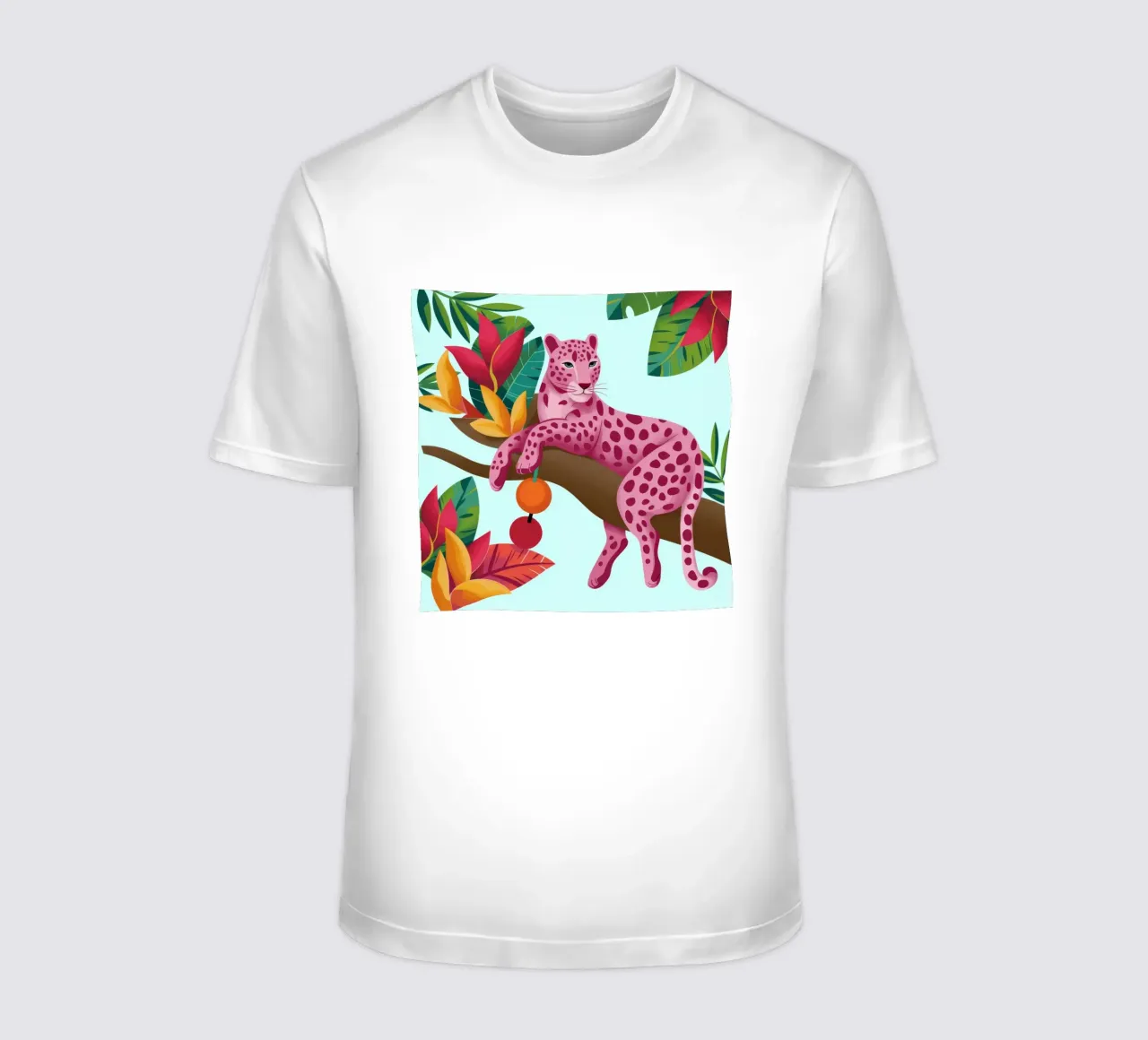Leopardo rosa esotico t-shirt da Veiled Canvas
